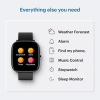 Noise ColorFit Qube SpO2 Charcoal Black Smartwatch - 1.4" inches Full Touch HD, Black, Pink